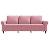 vidaXL 3-sitssoffa rosa 180 cm sammet