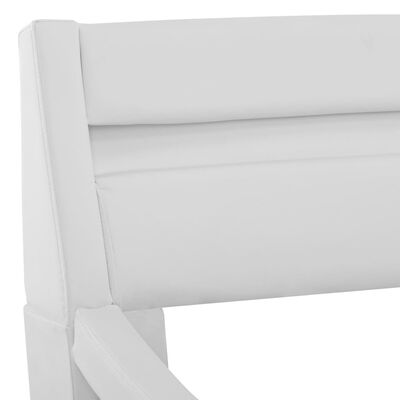vidaXL Sängram med LED vit konstläder 90x200 cm