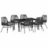 vidaXL Tr&auml;dg&aring;rdsm&ouml;belset med kudde 7 pcs Svart konstrotting