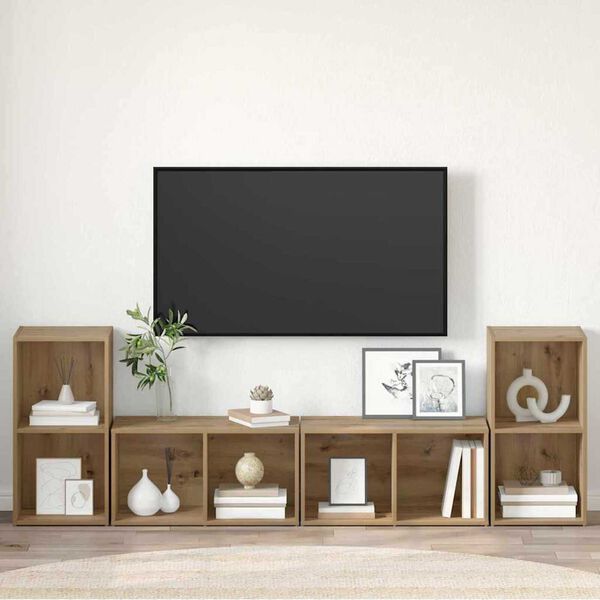 vidaXL TV-bänkset 4 pcs Artisan Ek 37 x 37 x 72 cm Konstruerat trä