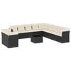 vidaXL Loungegrupp med dynor 12 delar svart konstrotting