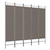 vidaXL Rumsavdelare 5 paneler antracit 200x220 cm tyg