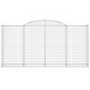 vidaXL Gabion bågformad 300x50x140/160 cm galvaniserat järn