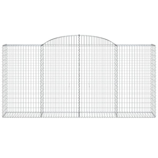 vidaXL Gabion bågformad 300x50x140/160 cm galvaniserat järn