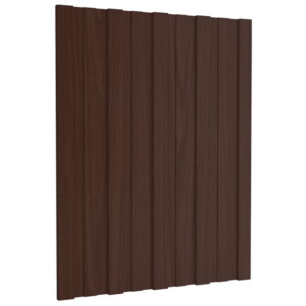 vidaXL Takpanel 12 pcs Brun 60 x 45 cm Galvaniserat st&aring;l