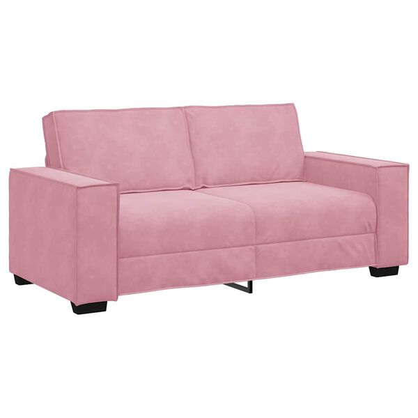 vidaXL Soffa 2-sits rosa 180x78x84 cm sammet