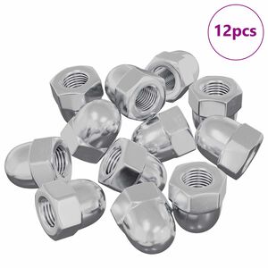 vidaXL Muttern 12 pcs Silver M6 x 10 mm J&auml;rn