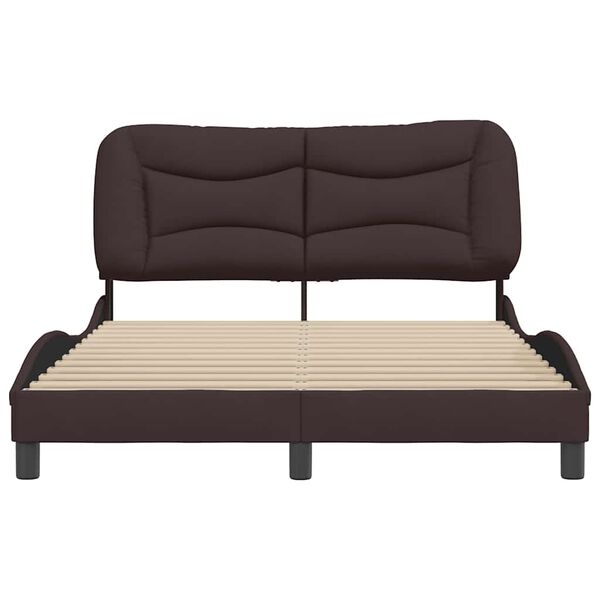 vidaXL Bed Frame without Mattress "Hvar" Dark Brown 140x200 cm Fabric