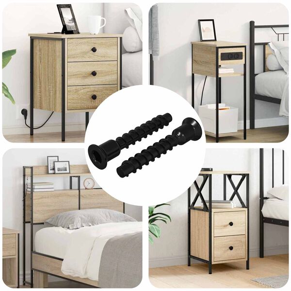 vidaXL Hylssfranskruv 2 pcs Svart 7 x 40 mm J&auml;rn