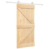 vidaXL Skjutd&ouml;rr Naturlig och vit 95 x 210 cm Massiv furutr&auml;d&ouml;rr