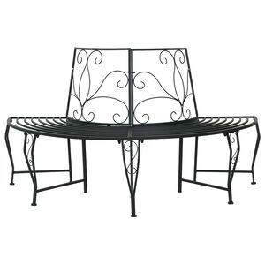 vidaXL Tr&auml;db&auml;nk 4-Antal sittplatser 160 x 80 x 89 cm St&aring;l Svart
