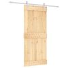 vidaXL Skjutd&ouml;rr Naturlig och vit 90 x 210 cm Massiv furutr&auml;d&ouml;rr