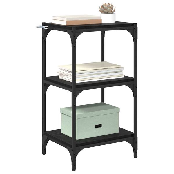 vidaXL Boksk&aring;p Svart ek 40 x 33 x 70,5 cm Konstruerat tr&auml; och j&auml;rn