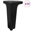 vidaXL M&ouml;belf&ouml;tter 12 st Svart 54,1 x 54,1 x 100 mm J&auml;rn