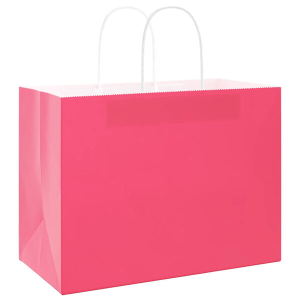 vidaXL Pappersp&aring;sar 250 st med handtag rosa 32x17x25 cm