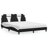 vidaXL Bed "Viana" with Mattress Black and White 160x200 cm Faux Leather