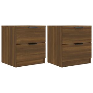 vidaXL S&auml;ngbord 2 st brun ek konstruerat tr&auml;