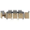 vidaXL Tr&auml;dg&aring;rdsm&ouml;belset 9 pcs Beige konstrotting
