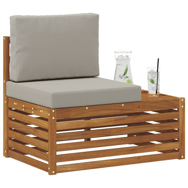 vidaXL Utomhus modulsoffa Naturf&auml;rg 91 x 63 x 73 cm Massivt Akaciatr&auml;