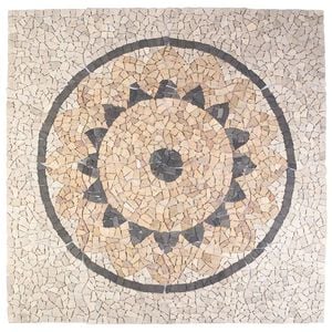 vidaXL Mosaikplattor solrosm&ouml;nster Flerf&auml;rgsdesign 120 x 120 cm Marmor