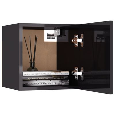 vidaXL Väggmonterad tv-bänk grå högglans 30,5x30x30 cm