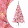 vidaXL Konstgjord F&ouml;rbelyst Julgran med 300 LED-lampor Rosa 180 cm PVC