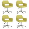 vidaXL Snurrbara matstolar 4 st grön tyg