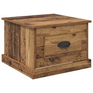 vidaXL Kaffeebord med l&aring;da Gammalt tr&auml; 50 x 50 x 35 cm Konstruerat tr&auml;