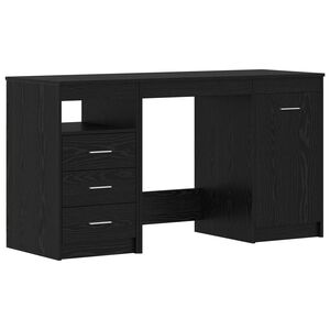 vidaXL Skrivbord 2 st Svart Ek 140 x 50 x 76 cm Konstruerat tr&auml;