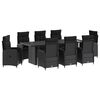 vidaXL Utomhusmatbord 9 st Svart 240 x 90 x 75 cm konstrotting