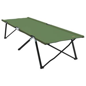 vidaXL F&auml;llbar Camping S&auml;ng Gr&ouml;n 206 x 76 x 74 cm Oxford och St&aring;l