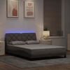 vidaXL Bed Frame with LED without Mattress Taupe 140x190 cm Fabric