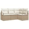 vidaXL Soffset 4 pcs Beige konstrotting