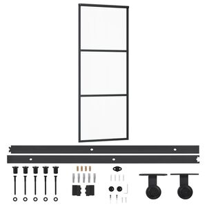 vidaXL Skjutd&ouml;rr med beslagset ESG glas och aluminium 76x205 cm