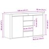 vidaXL Sideboard med l&aring;da Betonggr&aring; 120 x 36 x 69 cm Konstruerat tr&auml;