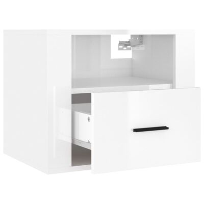 vidaXL Väggmonterade sängbord 2 st vit högglans 50x36x40cm