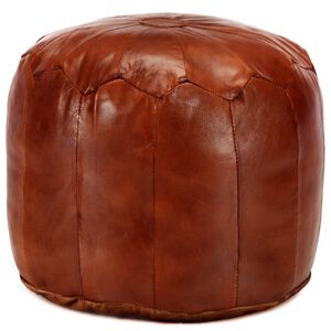 vidaXL Sittpuff brun 40x35 cm &auml;kta getskinn