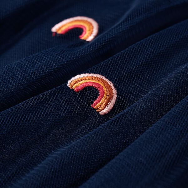 Kjol för barn broderade marinblå 92