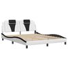 vidaXL Bed Frame "Viana" without Mattress White and Black 160x200 cm Faux Leather