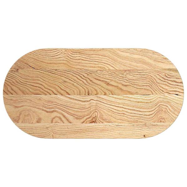vidaXL Bordsskiva 100x50x2 cm massiv ek oval