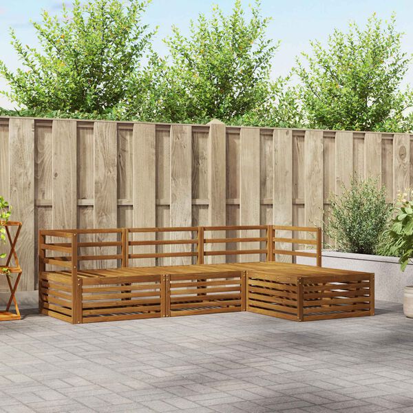 vidaXL Utomhussoffset 4 pcs Naturf&auml;rg Massivt Akaciatr&auml;