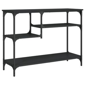 vidaXL Konsolbord med hyllor svart 100x35x75 cm