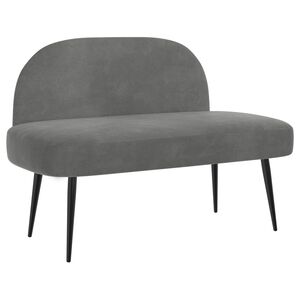 vidaXL Kl&auml;dd b&auml;nk med ryggst&ouml;d M&ouml;rkgr&aring; 110 x 60 x 76 cm Sammet