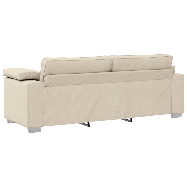 vidaXL Soffa Beige 219 x 77 x 82 cm Linnenblandad tyg