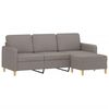 vidaXL 3-sitssoffa med fotpall taupe 180 cm tyg