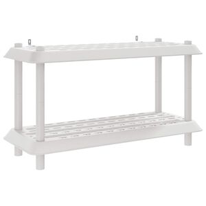vidaXL Hyllsystem 2 niv&aring;er 100 x 40 x 55,5 cm PP Vit