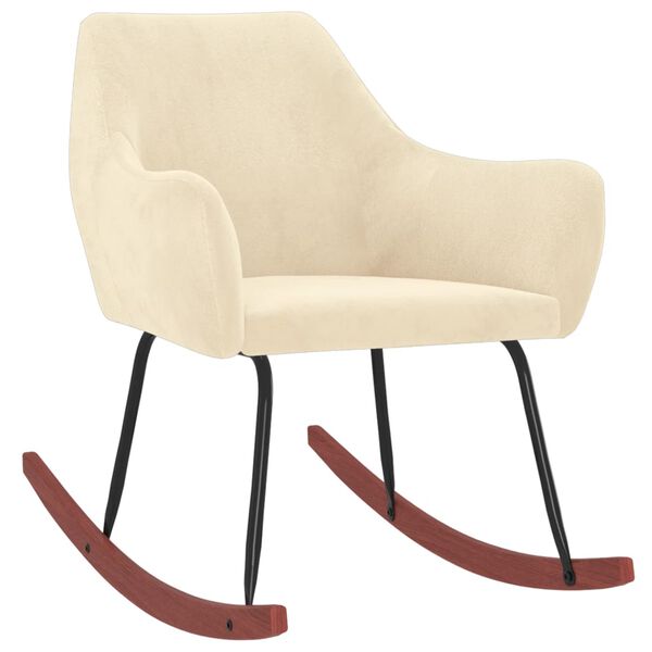 vidaXL Gungstol gr&auml;ddvit sammet