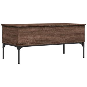 vidaXL Soffbord brun ek 100x50x45 cm konstruerat tr&auml; och metall