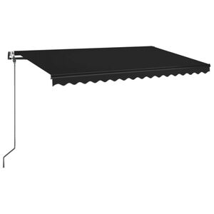 vidaXL Automatisk markis med vindsensor & LED 450x350 cm antracit