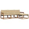 vidaXL Utomhussoffset med kudde 4 pcs Naturlig och Beige